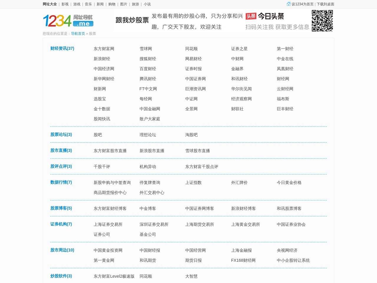 股票网址导航